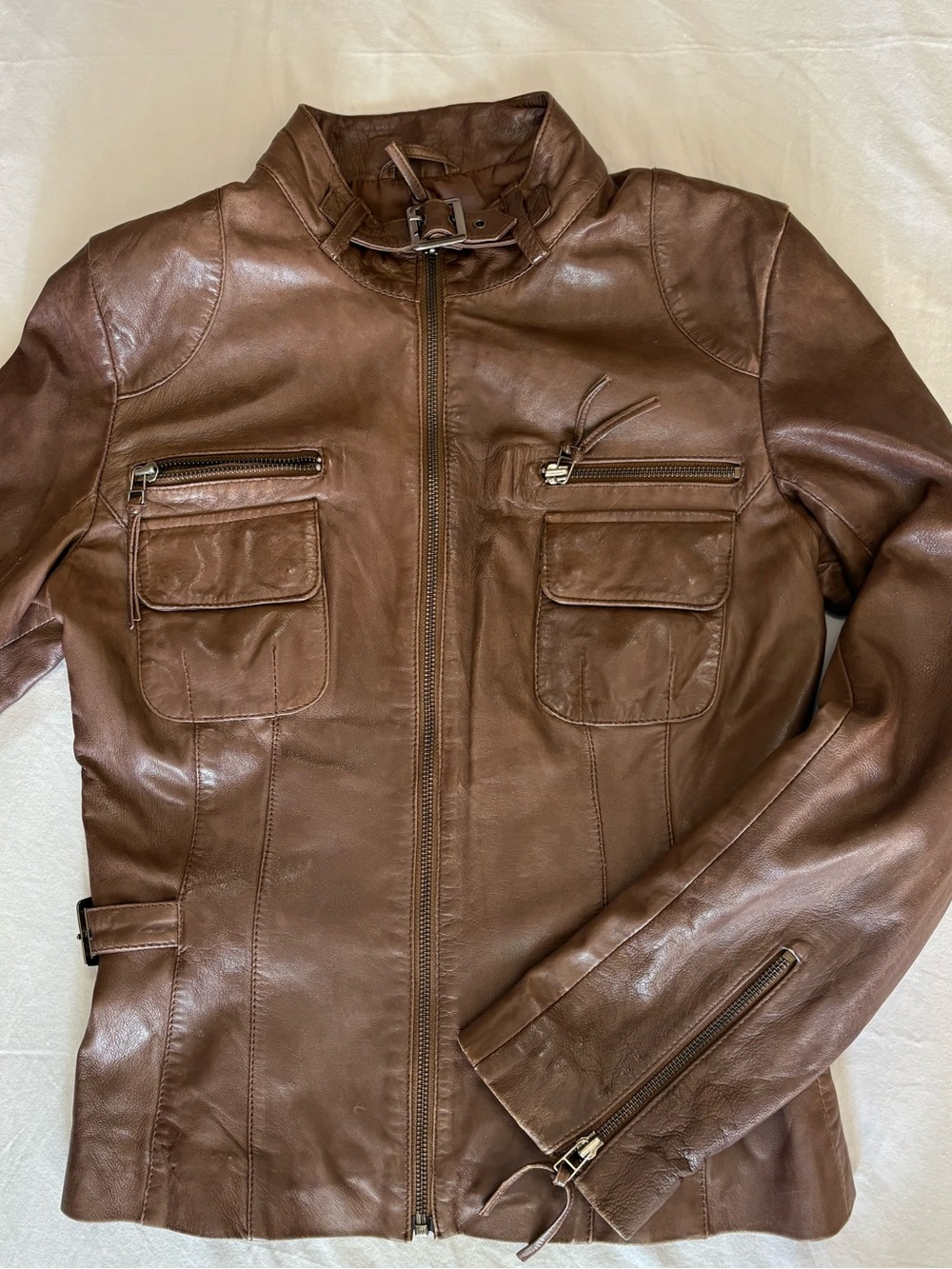 Brown Soft Leather Jacket (XS)